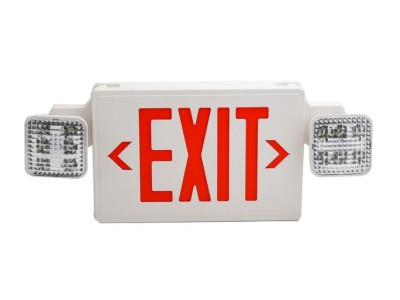 Hardwired LED Combo Exit Sign Emergency Light Battery BackupImage4