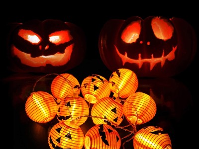 LED Halloween Pumpkin Lantern String Lights Battery OperatedImage2