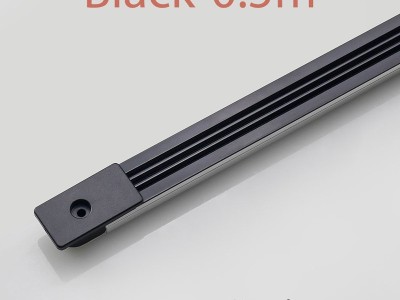 0.5m 1m cabinet light Black track rail for bookcase strip lightImage3